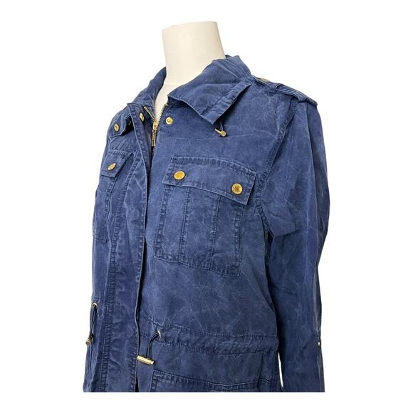 Michael Kors Blue Lyocell Womens Coat Jacket lightweight transition Fall XS Soft - Picture 3 of 8